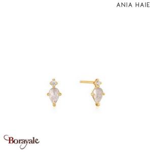 Boucles d'oreilles Ania Haie Midnight Fever Labradorite plaqué or 14 carats sur