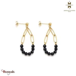 Boucles d'oreilles en Acier doré  Merveilles du monde