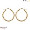 Boucles d'oreilles THABORA créoles simples fils ronds, 20 mm acier doré