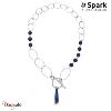Collier Spark Crystalactite cristal autrichien et Lapis sur argent A0294LL