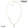 Collier Spark Baroque cristal autrichien sur argent doré G0274W