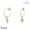 Boucles d'oreilles RUBYA Pierre Lannier BJ23A2211 acier poli de couleur or