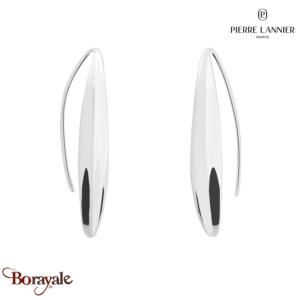 Boucles d'oreilles ENTASIS Pierre Lannier BJ20A2101 acier poli de couleur argent
