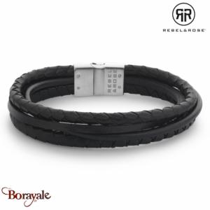 Bracelet Rebel & Rose Full metal premium combo 12mm noir L, Homme RR-M0054-S-L