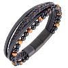 Bracelet All Blacks bijoux Homme acier et cuir 682361
