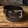 Ceinture Kaszer Indiana en cuir de buffle pleine fleur marron foncé ciré