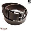 Ceinture Kaszer Indiana en cuir de buffle pleine fleur marron foncé grainé