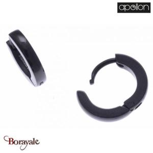 Créoles Acier plaqué noir, Collection: homme APOLLON