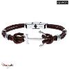 Bracelet Acier et cuir tressé marron italien, Collection: homme APOLLON