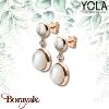 Boucles d'oreilles Yola Nature Cabochon Acier plaqué IP rose IG-564