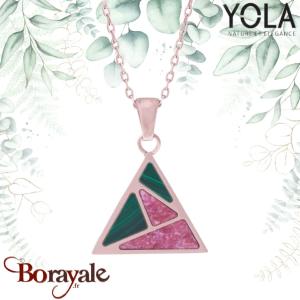 Collier Malachite et Rhodonite Collection Art déco YOLA NATURE