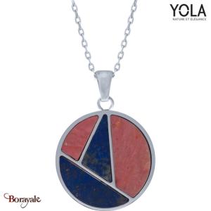 Collier Lapis Lazuli et rhodonite Collection Art déco YOLA NATURE