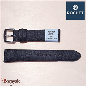 Bracelet de montre Rochet , Pineapple de couleur : noir, 18 mm