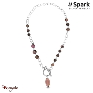 Collier SPARK Silver Jewelry : Rhodonite - Rose