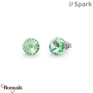 Boucles d'oreilles SPARK With EUROPEAN CRYSTALS  : Sweet Candy 8mm - Chrysolite