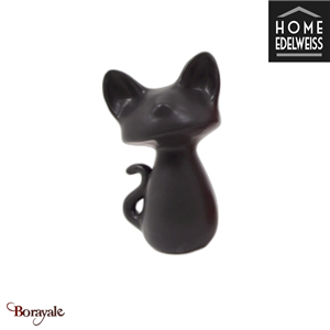 Chat assis 27 cm Home Edelweiss collection : Felix Noir nacré