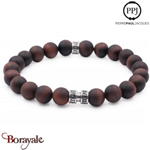 Œil de taureau mat: Bracelet Pierres fines 8 mm PPJ Taille XL