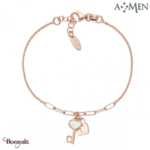 Bracelet Collection : Nacre, Argent Rose Amen Bijoux BRMPCHRB