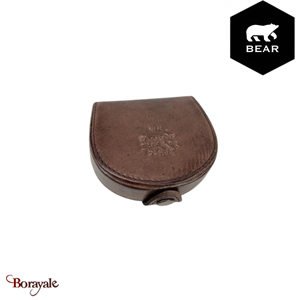 Porte monnaie Bear Design en Cuir de vachette lavé Brun Collection : Lavato