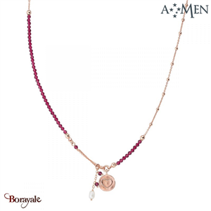 Collier Amen Bijoux Couture  Argent 925° rhodié rose de haute qualité