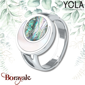 Bague Nacre rosé et ormeaux, Collection: Féminité YOLA NATURE Taille 54