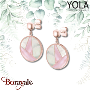 Boucles d'oreilles Nacre blanche et rose Collection Art déco YOLA NATURE