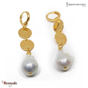 Boucles d'oreilles Ippocampo Oro Perla  bronze plaqué or jaune IPOP30