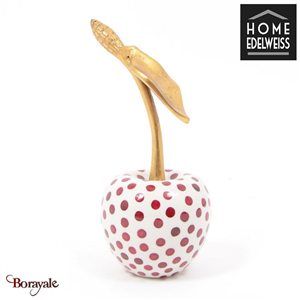 Cerise 21 cm Home Edelweiss collection : Adele crèmes, points prune et doré