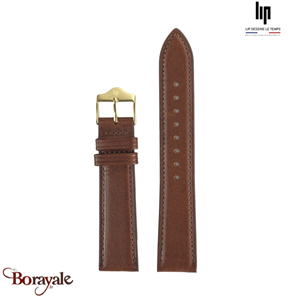 Bracelet de montre Lip Cuir marron lisse 18 mm 675498