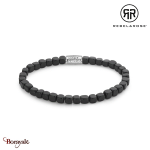 Bracelet Rebel & Rose Collection : Roll the dice - The Black Stone Taille M RR-4