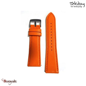 Bracelet de montre TEKDAY Pomme orange, boucle noire 675851