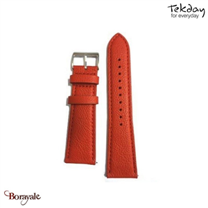 Bracelet TEKDAY Interchangeable Cuir rouge, boucle argent