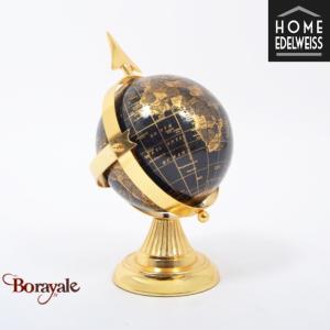 Map Monde Philéas 27 cm Noir et Or - Home Edelweiss JD830