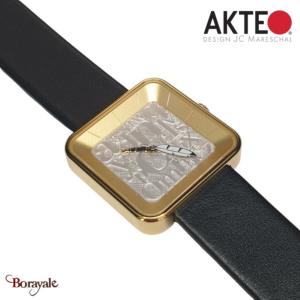 Montre AKTEO Art - Lettres Ecrivain 38 mm doré square ALe26