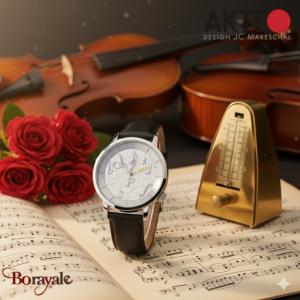 Montre AKTEO Art - Musique Diapason 38 mm argent ronde AMu05