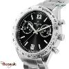 Montre Homme Orlam Legende cadran noir bracelet acier argenté étanche 10 ATM ORS