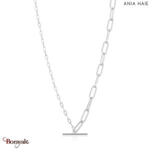 Collier Ania Haie Chain réaction argent 925° plaqué rhodium de haute qualité N02
