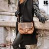 Sac bandoulière  KASZER collection Nevada Marron naturel clair touché velours 20