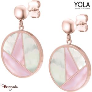 Boucles d'oreilles Nacre blanche et rose Collection Art déco YOLA NATURE