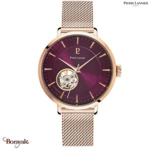 Montre PIERRE LANNIER Collection AUTOMATIQUE doré rose milanais Femme