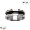 Bague Thabora homme acier et noir T64 - réf. T17610-64