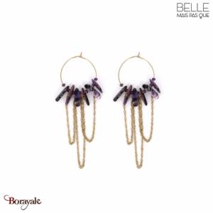Boucles d'oreilles Belle mais pas que, Naomie chaînes, Violet