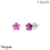 Boucles d'oreilles SPARK With EUROPEAN CRYSTALS  : Fleurette - Fuchsia