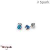 Boucles d'oreilles SPARK With EUROPEAN CRYSTALS  : Cube Small 6 Mm - Bleu Bermud