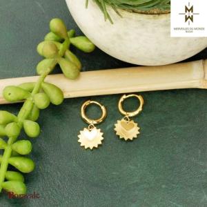 Boucles d'oreilles en Acier doré Merveilles du monde