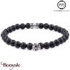 Pierre de lave: Bracelet Skull Pierres fines 6 mm PPJ Taille XL