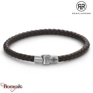 Bracelet Rebel & Rose Full metal simple rond marron L, Homme RR-M0041-S-L