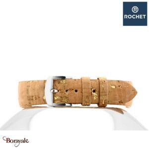 Bracelet Rochet France Forest 16 mm de couleur : beige et doré 4011613ST