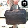 Cartable Bear Design en Cuir de vachette lavé Bleu pétrole Collection : Lavato