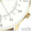 Montre 12H Louis, GUSTAVE & cie Or, cadran Blanc Bracelet Cuir Marron